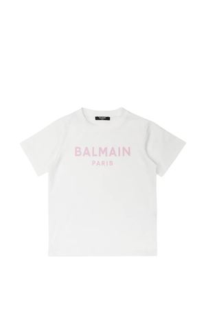 white cotton t-shirt BALMAIN PARIS KIDS | BY8C71Z3672100RS